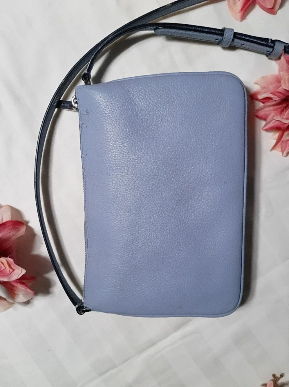 kate spade Baby Blue Pebbled Leather Crossbody Bag